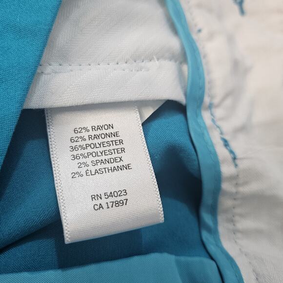 BANANA REPUBLIC Sz 6 Turquoise Teal Ankle Pant Trouser Zip Up Straight Leg - Picture 7 of 7